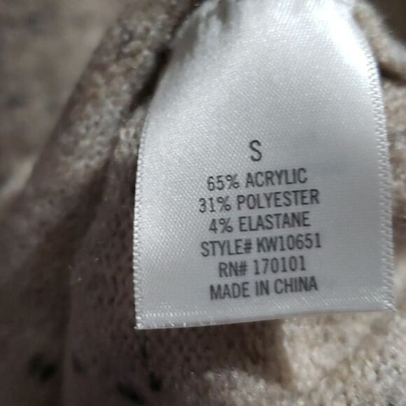 Francesca's Studio 19 Sweater Dress Mini Mockneck Knit Heathered Oat Small S - Picture 6 of 7